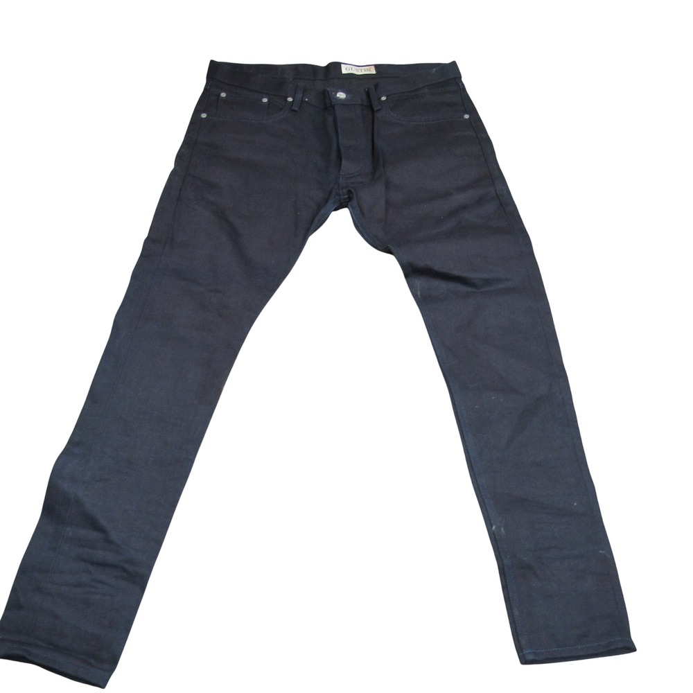 Gustin Mens Raw Denim Skinny Fit Jeans Indigo Blue Selvedge Made in USA Size 38